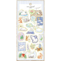 Japan Mind Wave Illustration Sticker Sheet - Swan with Animals Gold Foil - 1