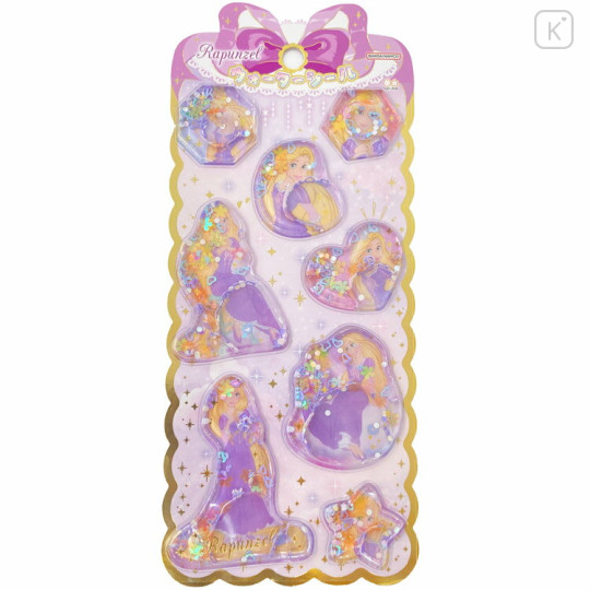 Japan Disney Water Puffy Sticker - Rapunzel : Glitter - 1