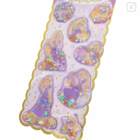 Japan Disney Water Puffy Sticker - Rapunzel : Glitter - 2