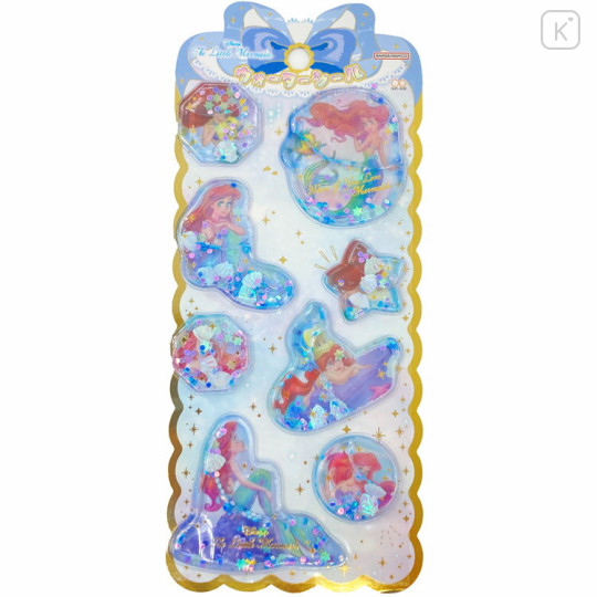 Japan Disney Water Puffy Sticker - Ariel : Glitter - 1