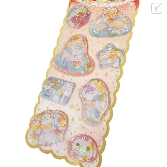 Japan Disney Water Puffy Sticker - Baymax : Glitter - 2