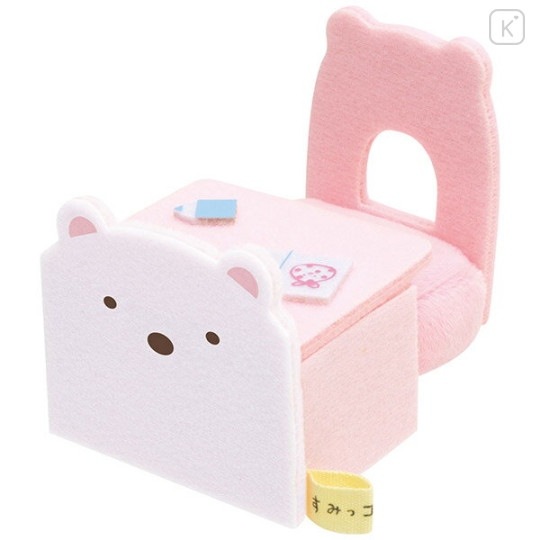 Japan San-X Tenori Plush Desk & Chair - Sumikko Gurashi : Shirokuma Polar Bear - 1