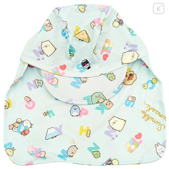 Japan San-X Kids Sun Hat With Neck Flap - Sumikko Gurashi : Light Blue - 1