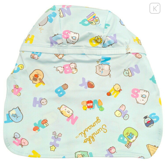 Japan San-X Kids Sun Hat With Neck Flap - Sumikko Gurashi : Light Blue - 2