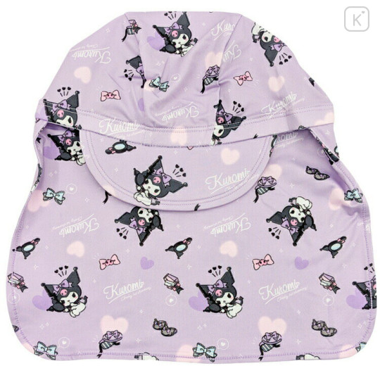 Japan Sanrio Kids Sun Hat With Neck Flap - Kuromi : Light Purple - 1
