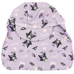 Japan Sanrio Kids Sun Hat With Neck Flap - Kuromi : Light Purple