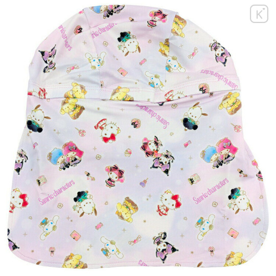 Japan Sanrio Kids Sun Hat With Neck Flap - Characters Light Pink - 2