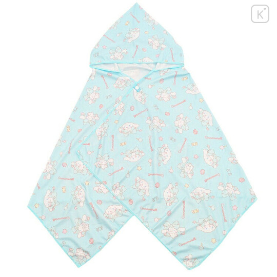 Japan Sanrio Cool Wrap Towel with Hood - Cinnamoroll : Light Blue - 1
