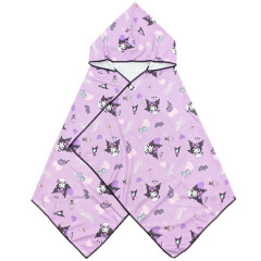 Japan Sanrio Cool Wrap Towel with Hood - Kuromi : Light Purple