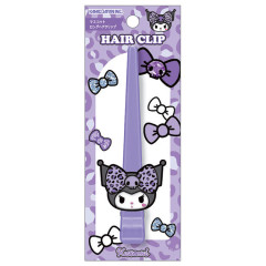 Japan Sanrio Long Hair Clip - Kuromi : Gal Art Big Ribbon Leopard