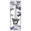 Japan Sanrio Long Hair Clip - Kuromi : Gal Art Big Ribbon Leopard Grey - 1