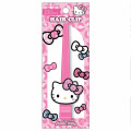 Japan Sanrio Long Hair Clip - Hello Kitty : Gal Art Big Ribbon Leopard Pink - 1