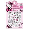 Japan Sanrio Petit Sticker Nail Sticker - Hello Kitty : Gal Art Big Ribbon Leopard Pink - 1