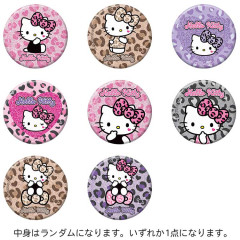 Japan Sanrio Secret Glitter Can Badge - Hello Kitty : Gal Art Big Ribbon Leopard Blind Box