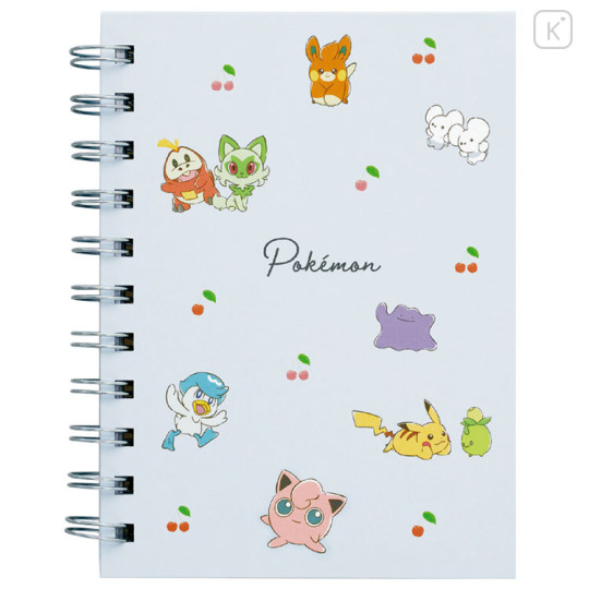 Japan Pokemon A6 Ring Notebook - Cherry Blue - 1