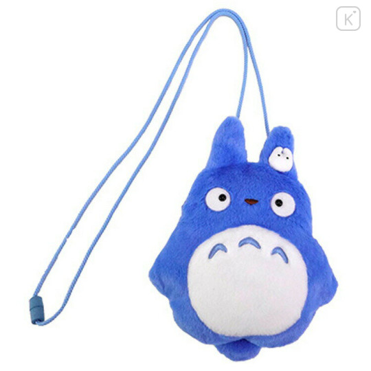 Japan Ghibli Mascot Neck Pouch - My Neighbor Totoro : Blue Fluffy - 1
