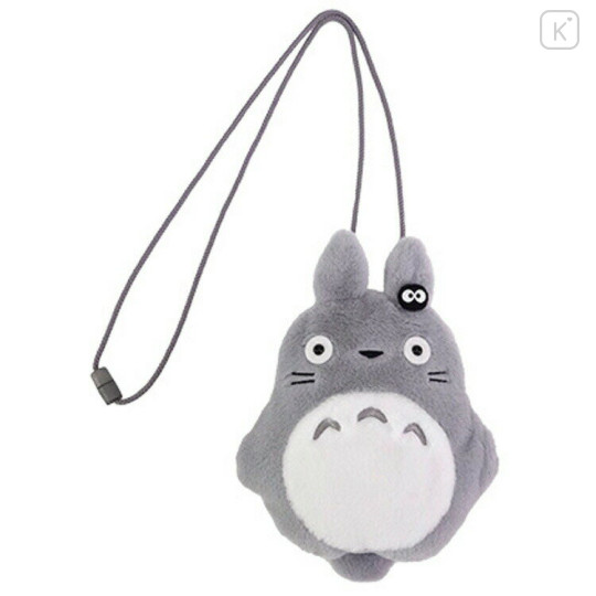 Japan Ghibli Mascot Neck Pouch - My Neighbor Totoro : Grey Fluffy - 1