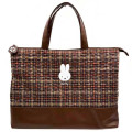 Japan Miffy Quilting Lesson Bag - Miffy : Red Brown Quilted Check - 1