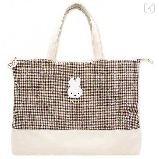 Japan Miffy Quilting Lesson Bag - Miffy : Ivory Quilted Check - 1