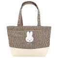 Japan Miffy Mini Tote Bag - Miffy : Ivory Quilted Check - 1