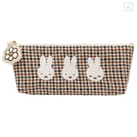 Japan Miffy Slim Pouch - Miffy : Quilted Check - 1