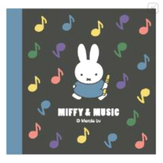 Japan Miffy Square Memo - Miffy & Music Black - 1