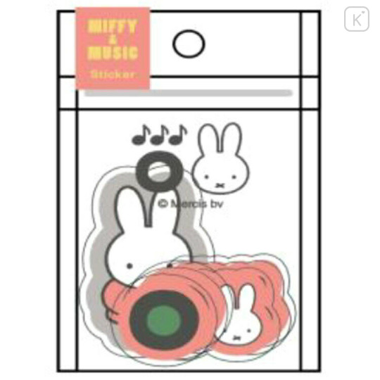 Japan Miffy Piece Seal Flake Sticker - Miffy & Music Pink - 1