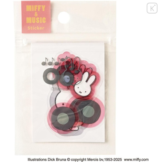 Japan Miffy Piece Seal Flake Sticker - Miffy & Music Pink - 3