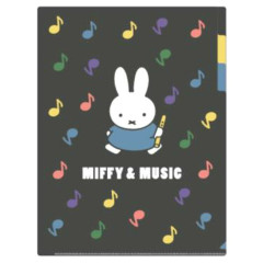 Japan Miffy 3 Pockets A4 Index File - Miffy & Music Black