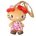 Japan Sanrio Face-shaped Shoulder Bag - Hello Kitty : Retro Heisei Kogal Hibiscus - 1
