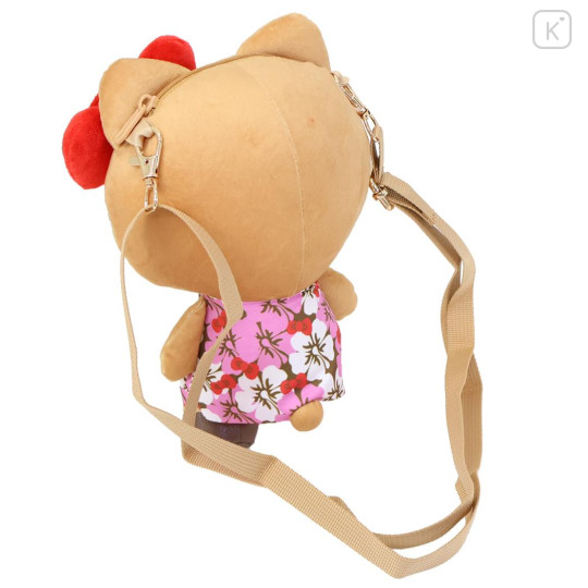 Japan Sanrio Face-shaped Shoulder Bag - Hello Kitty : Retro Heisei Kogal Hibiscus - 2