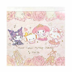 Japan Miki Takei × Sanrio Square Memo Pad - Pink Rose