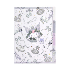 Japan Miki Takei × Sanrio 3 Pockets A5 Clear File - Kuromi : Black Swan