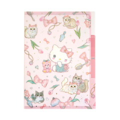 Japan Miki Takei × Sanrio 3 Pockets A5 Clear File - Hello Kitty & Tiny Chum : Elegance