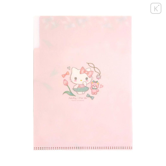 Japan Miki Takei × Sanrio 3 Pockets A5 Clear File - Hello Kitty & Tiny Chum : Elegance - 2