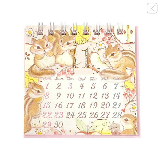 Japan Miki Takei Mini Desk Calendar - Illustration Animal 2026 - 2