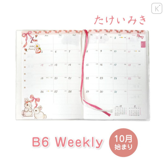 Japan Miki Takei B6 Planner Monthly & Weekly Schedule Book - Illustration Rabbit 2026 - 2