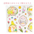Japan Miki Takei Illustration Sticker Sheet - Colorful Parrot Bird Gold Foil - 3