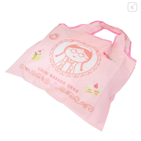 Japan Chibi Maruko Chan Eco Shopping Bag (M) - Momoko Sakura : Dessert Pink - 2