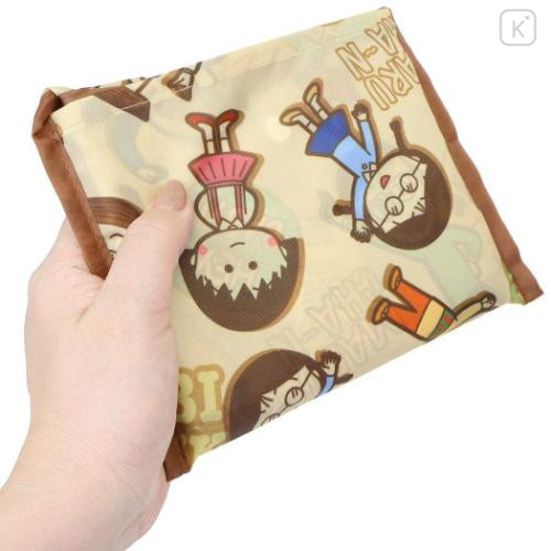 Japan Chibi Maruko Chan Eco Shopping Bag (M) - Sakura Kinomoto : Classmate Light Brown - 4
