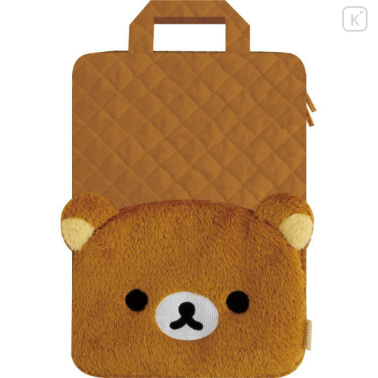 Japan San-X Laptop PC Bag - Rilakkuma Stay with Me Quilted Face - 1