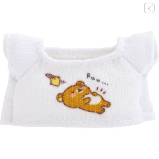 Japan San-X Plush Dress-up Clothes - Kiiroitori & Rilakkuma : Rilakkuma Stay with Me T-Shirt & Pancake - 3