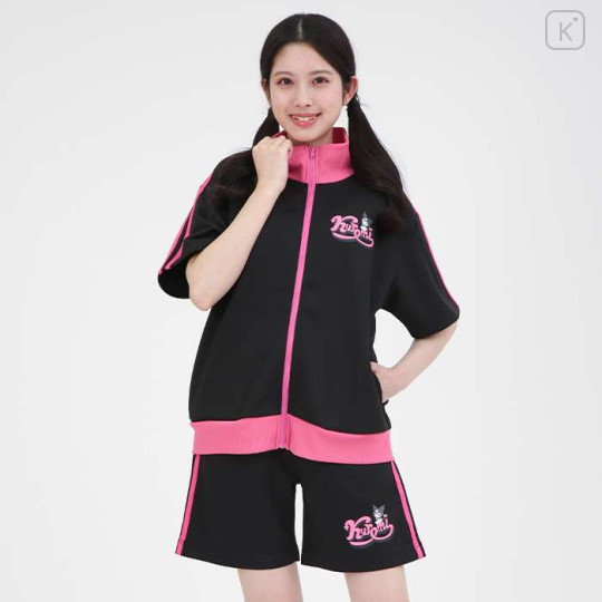 Japan Sanrio Line Jersey Short Sleeve Top (L) - Kuromi - 2