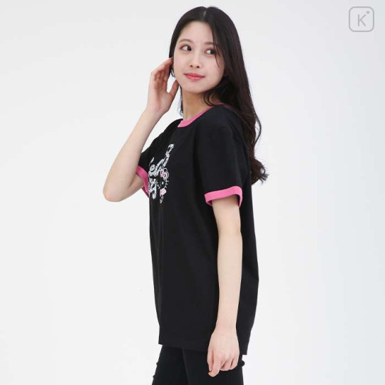 Japan Sanrio Rhinestone Ringer Tee - Hello Kitty - 3