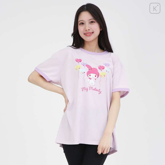 Japan Sanrio Rhinestone Ringer Tee - My Melody - 1