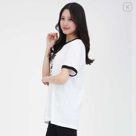 Japan Sanrio Rhinestone Ringer Tee - Kuromi - 3