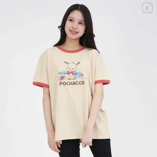 Japan Sanrio Rhinestone Ringer Tee - Pochacco - 2