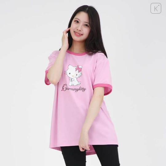 Japan Sanrio Rhinestone Ringer Tee - Charmmy Kitty - 1