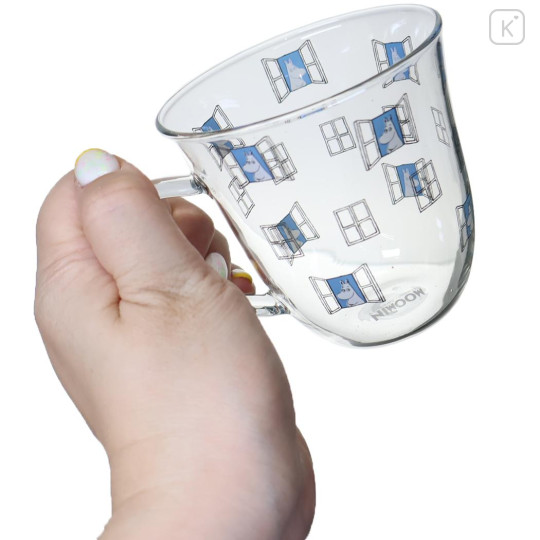 Japan Moomin Glass Mug - Moomintroll : Window Blue - 2