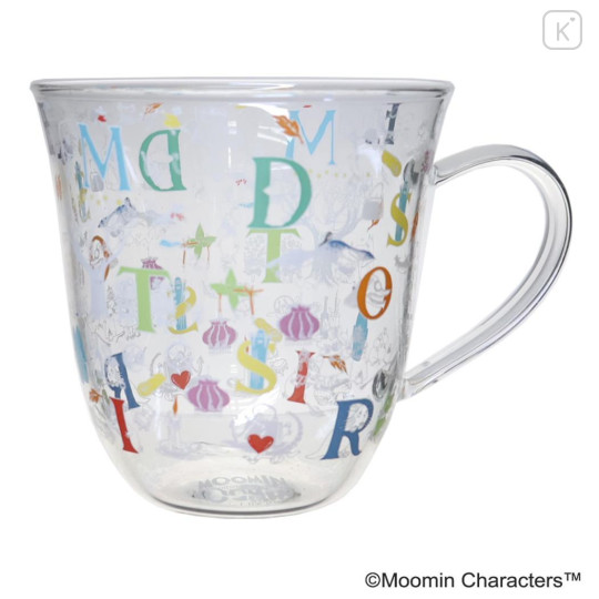 Japan Moomin Glass Mug - Moomin : Characters Silhouette Colorful - 1